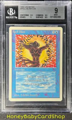 MTG Unlimited Edition 1993 Spell Blast BGS 9.0 MINT Old School 93/94 - Image 1