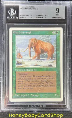 MTG Unlimited Edition 1993 War Mammoth BGS 9.0Q+ (Quad+) MINT Old School 93/94 - Image 1