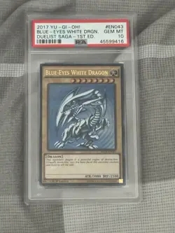 YUGIOH PSA 10 2017 Blue-Eyes White Dragon DUSA-EN043 Ultra Rare 1st Edition - Image 1