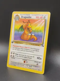 Pokemon TCG Dragonite Fossil 1st Edition 9/62 Regular 1995-1999 Base Set (MP) - Image 2