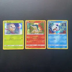 Pokemon TCG Rowlet SWSH220 Cyndaquil SWSH221 Oshawott SWSH222 Cosmos Holo NM - Image 1