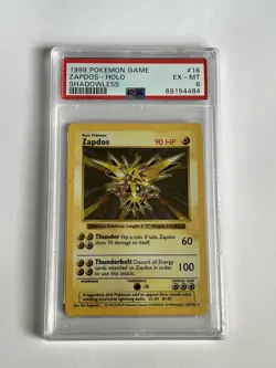 Pokemon TCG Zapdos Base Set 16/102 Holo Shadowless Holo Rare - Image 1