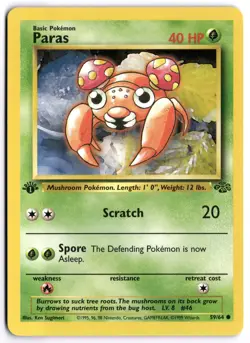 Pokemon 1st Edition Paras Common Jungle 59/64 NM - Image 1