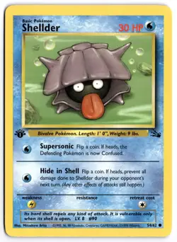 Pokemon 1st Edition Shellder Common Fossil 54/62 NM - Image 1
