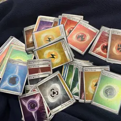 Lot Of 60 Pokemon Holo Basic Energy Cards From Different Modern Sets - Image 1