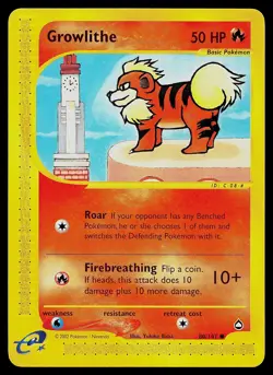 Pokemon Card - Growlithe Aquapolis 80/147 Common Non Holo - Image 1