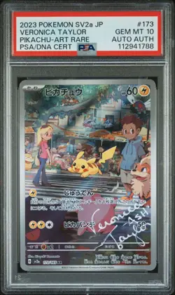 PSA Gem Mint 10 Pokemon 151 Pikachu 173/165 Sv2a VERONICA TAYLOR SIGNED - Image 1