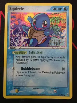 Pokemon TCG: Squirtle 64/100 Reverse Holo Stamped EX Crystal Guardians DMG - Image 1