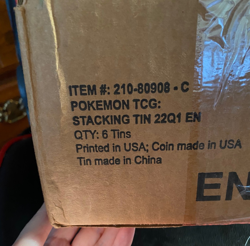 Pokemon TCG Stacking Tins Sealed Case (6 Tins) 2022 Q1 - Image 1