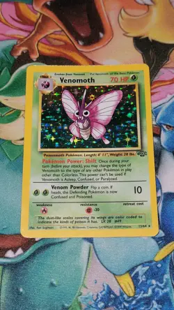 Venomoth Jungle 13/64 Pokemon Holo Rare 1999 WOTC Vintage LP - Image 1