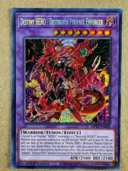 Yugioh Destiny Hero - Destroyer Phoenix Enforcer 1st Ed Secret Rare mp22-en209 - Image 1