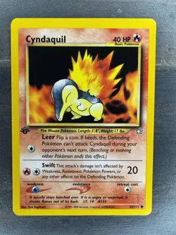 Pokemon Card - Cyndaquil 1st Edition Neo Genesis 56/111 Common Vintage - Image 1