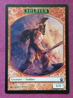 Magic The Gathering THEROS SOLDIER TOKEN card MTG - Image 1