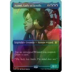 FOIL AZAMI, LADY OF SCROLLS (BORDERLESS) X4 Commander Masters Magic MTG CARD - Image 1