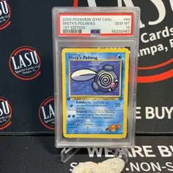 Pokemon PSA 10 GEM MINT Misty's Poliwag 89/132 1st Edition Gym Challenge 2000 - Image 1