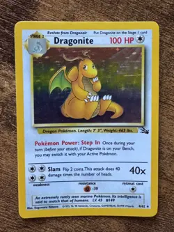 Pokemon Dragonite 4/62 Fossil Holo Rare Unlimited LP/MP Condition - Image 2