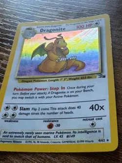 Pokemon Dragonite 4/62 Fossil Holo Rare Unlimited LP/MP Condition - Image 5