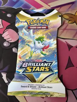 POKEMON TCG BRILLIANT STARS 1 X EMPTY Random BOOSTER PACK Good Condition - Image 1