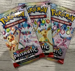 Pokemon PRISMATIC EVOLUTIONS - 3 Factory Sealed Booster Pack Bundle - English - Image 1