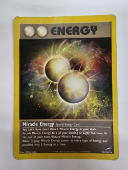 Pokemon Neo Destiny Miracle Energy TCG 16/105 Holo Rare Card Decent condition! - Image 1