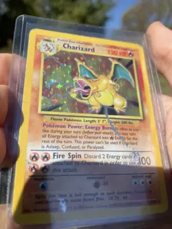 Pokemon TCG Charizard Base Set Unlimited Holo Rare Card 4/102 HP/DMG - Image 4