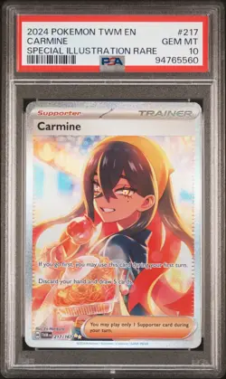 PSA 10 GEM MINT Carmine 217/167 Special Illustration Rare Pokemon Card - Image 1