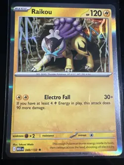 Pokemon TCG Raikou Holo Mega Evolutions Rare Card 048/132 NM 2025 - Image 1