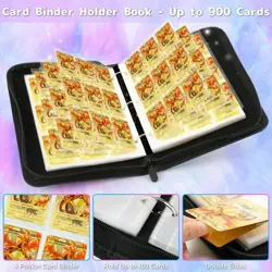 Card Binder for Pokemon Cards Holder Fits 900 Cards w/ 50 Removable Sleeves TCG - Image 2