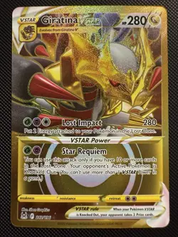 Pokemon TCG Giratina VSTAR 212/196 Lost Origin Secret Gold Holo Rare Card Mint - Image 1