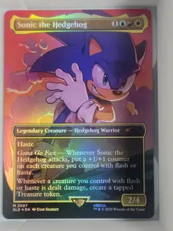 1x - Sonic the Hedgehog - FOIL BORDERLESS #2087 - Sonic Secret Lair MTG - Image 1