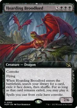 1x Hoarding Broodlord - Extended Art NM Eng MTG - March of the Machine - Image 1