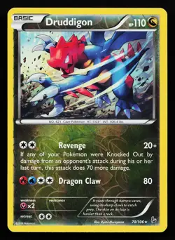 Druddigon 70/106 Reverse Holo Rare XY Flashfire Pokemon Card - Image 1