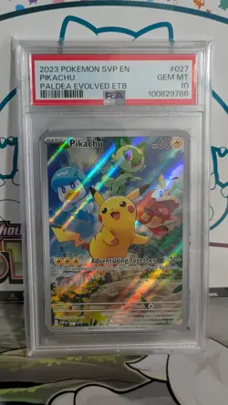 Pikachu 027 SVP 2023 Pokemon Paldea Evolved Black Star Promo PSA 10 GEM MT - Image 1