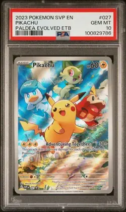 Pikachu 027 SVP 2023 Pokemon Paldea Evolved Black Star Promo PSA 10 GEM MT - Image 3
