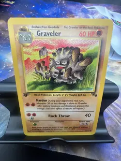 Pokemon TCG Graveler Fossil 37/62 Regular 1st Edition Uncommon - Image 1