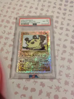 2002 POKEMON LEGENDARY COLLECTION #81 MANKEY-REVERSE FOIL PSA 8 - Image 2