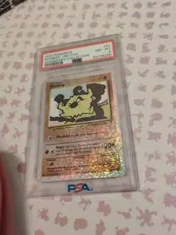 2002 POKEMON LEGENDARY COLLECTION #81 MANKEY-REVERSE FOIL PSA 8 - Image 3