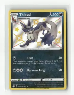 Pokemon TCG Thievul SV082/122 Shining Fates Shiny Vault Holo NM - Image 1