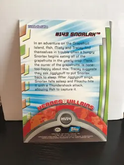 2000 Topps Pokemon TV Animation Series 3 Heroes & Villains Snorlax HV14 - Image 2