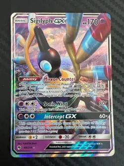 Pokemon TCG Sigilyph GX Sun & Moon Lost Thunder 98/214 Regular Ultra Rare NM - Image 1