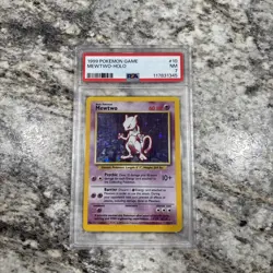 1999 Pokemon Game Mewtwo #10 PSA 7 NM HOLO - Image 1