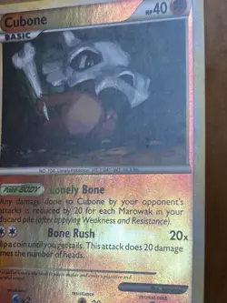 Pokemon TCG Cubone 60/102 HGSS Triumphant Common Reverse Holo LP - Image 3
