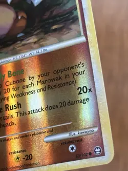 Pokemon TCG Cubone 60/102 HGSS Triumphant Common Reverse Holo LP - Image 5