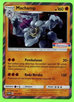 Indonesian Machamp Indomaret Holo Promo 011/SM-P - Near Mint Pokemon - Image 1