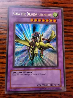 Yugioh MISPRINT Gaia The Dragon Champion LOB-125 GOLD Name MP! - Image 1