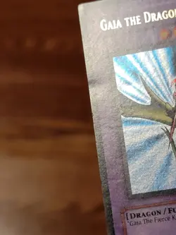Yugioh MISPRINT Gaia The Dragon Champion LOB-125 GOLD Name MP! - Image 2