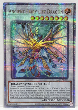 Yugioh Asian-English Ancient Fairy Life Dragon ALIN-AE039 25TH FOIL QCSR - Image 1