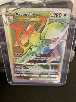 Pokemon Arceus VSTAR TCG Holo Card Brilliant Stars 176/172 Rainbow Secret Rare - Image 1