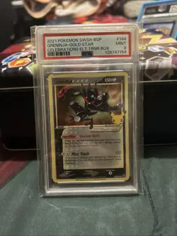Pokemon Greninja TCG Gold Star Holo Card SWSH144 PSA 9 Celebrations Promo - Image 1