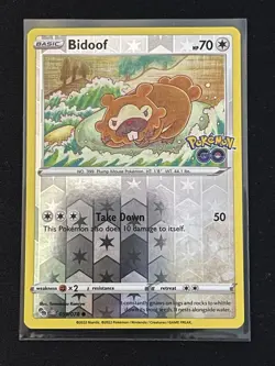 Pokemon TCG Pokemon Go Bidoof (Peelable Ditto) Reverse Holo Card 059/078 - Image 1